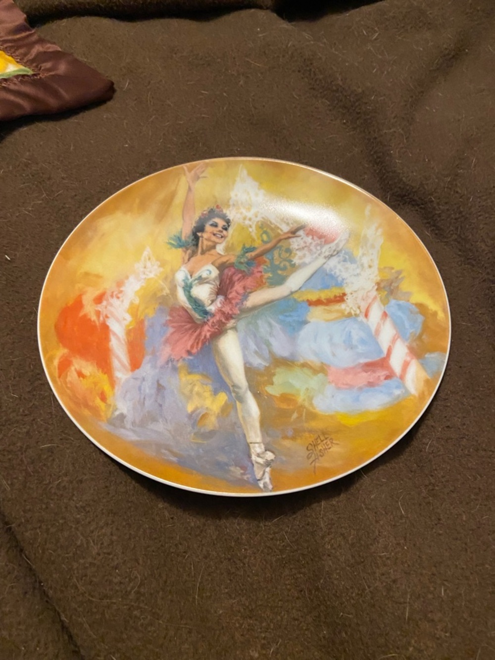Ballerina Decorative Plate with Colorful Dance Scene